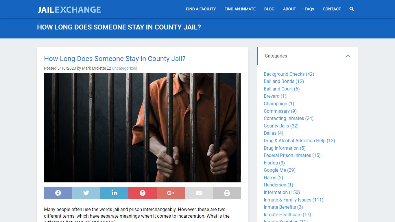How Long Does Someone Stay in County Jail? | JailExchange